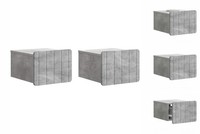 Nachttisch HäNgend 2Er Set Nachtschrank Betongrau 33X34,5X24 Cm