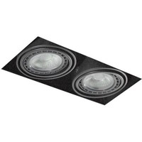 2X50W/Gu10/Es111 Czarny Nowoczesny Downlight Wpuszczany