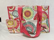 Thirty One Organizing Utility Tote 15 x 10 x 6 Pockets Citrus Medallions