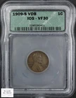 1909 S VDB Lincoln Wheat Copper Cent 1C ICG VF 30 - Lincoln Cent (Wheat Reverse)