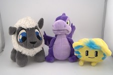 Neopets Plush Lot of 3 Babaa, Kookith, Purple Scorchio 2003 Vintage