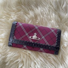 Vivienne Westwood Tartan Plaid Long Wallet Orb Logo made in Japan