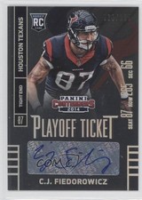 2014 Contenders Playoff Ticket /199 CJ Fiedorowicz (Seat Row Sec) #110 Auto f1i