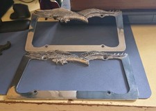 Vintage Lot X 2 Bald Eagle License Plate Frame Roc USA 19801 Chevrolet Truck 