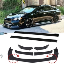 For Subaru WRX STI 2015-2021 Side Skirt + Front Bumper Lip Splitter Spoiler Lip