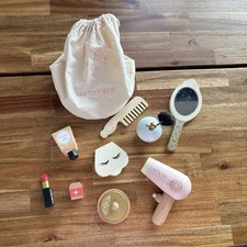 Le Toy Van Wooden Cosmetic Set With Bag Toy PREOWNED MISSING PIECES