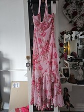 Stunning Ladies Chiffon  Lined Dress Large Ideal Holiday