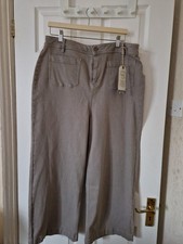 Fatface Light Natural Keswick Wide Leg Crop Stretch Jeans Size 16 Reg BNWT