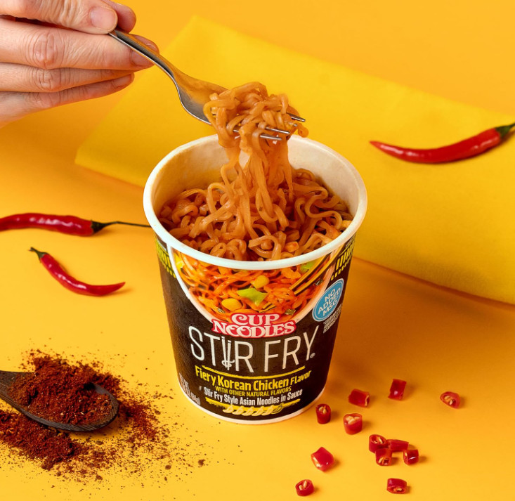 Cup Noodles Stir Fry Noodles in Sauce, Fiery Chicken, 2.96 Ounce (Pack of 6) ⭐️⭐