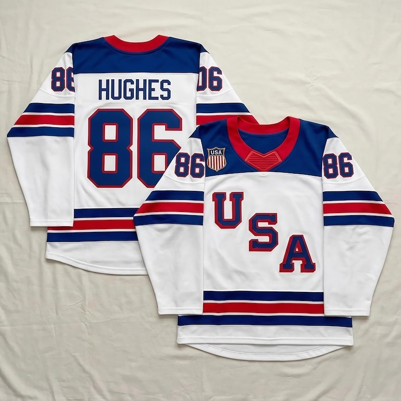Usa Team Jack Hughes Jersey, Men Hockey Jersey, Usa Hockey Jersey Sizes S-5Xl
