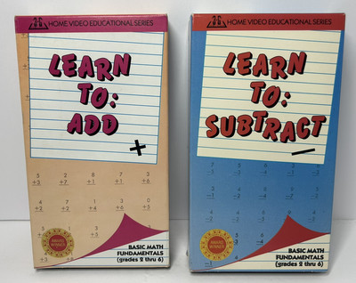 Learn To Add & Subtract Home Video Educational Series VHS Cassette Tape