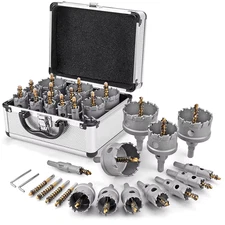 Carbide Hole Saw Kit for Hard Metal 16Pcs TCT 16-57Mm Hole Cutter Set for High P