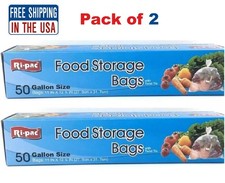 Pack of 2 Food Storage Bags with Twist Tie 50 Bags 11" X 12.5" -Free Shipping