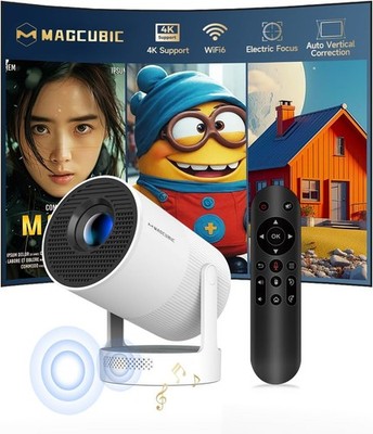 Smart Projektor WiFi 6 4K Mini Beamer 5W Lautsprecher 26