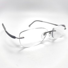 Silhouette 7719 50 6059 Black Rimless Eyeglasses Titan Frame 55-19-145 Eyewear