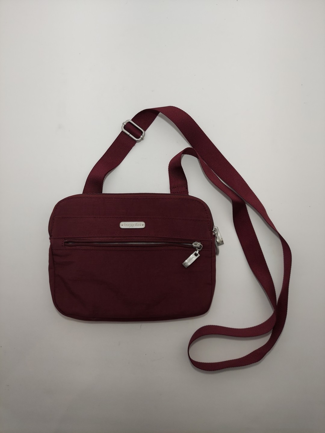 Baggallini Dark Cherry Double Zip Medium Crossbody - image 1