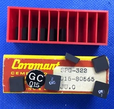 10 pcs SANDVIK COROMANT SPG 322  Carbide Insert: Grade 015 🎯 Machinist