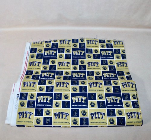 University Of Pittsburgh ~ Block Pattern College Cotton Fabric 1/4 Yard 9” X 44” - Picture 8 of 20