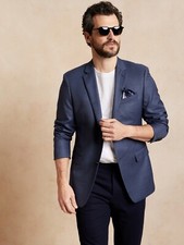 Banana Republic Slim Italian Wool Suit Jacket, BLUE SIZE 44R 44 R 550208 W0603H