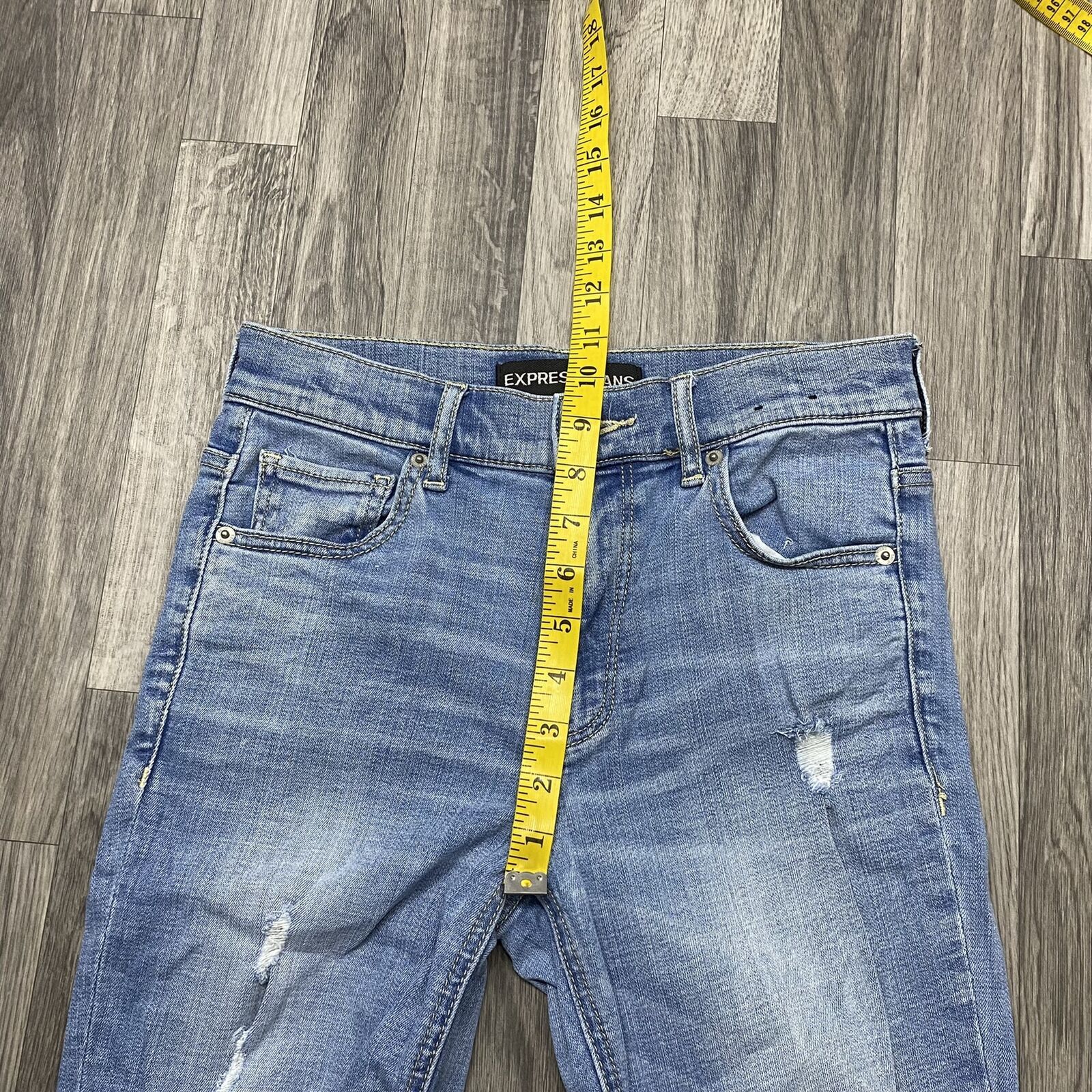 EXPRESS Performance Stretch Cropped Legging Blue … - image 11