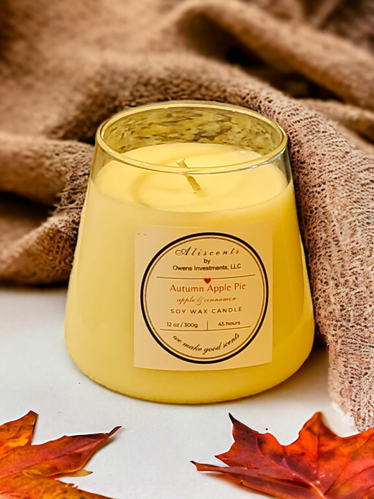 Autumn Apple Pie 12 oz Soy Wax Scented Candle