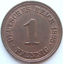 M&uuml;nze Deutsches Reich Kaiserreich 1 Pfennig 1895 E in Stempelglanz