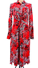 Free People Maxi Dress 2 Red Floral Western Cowgirl Rodeo Pockets Bohemian