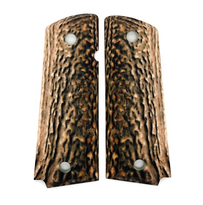 Matte Faux Stag Custom Full Size Government Commander 1911 Grips