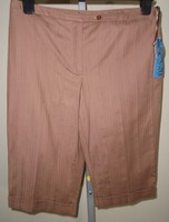 Nine West Size 10 Brown W Brown Stripes 2 Back Pocket Cuffed Capri Pants Nine West Size 10 Brown W Brown Stripes 2 Back Pocket Cuffed Capri Pants