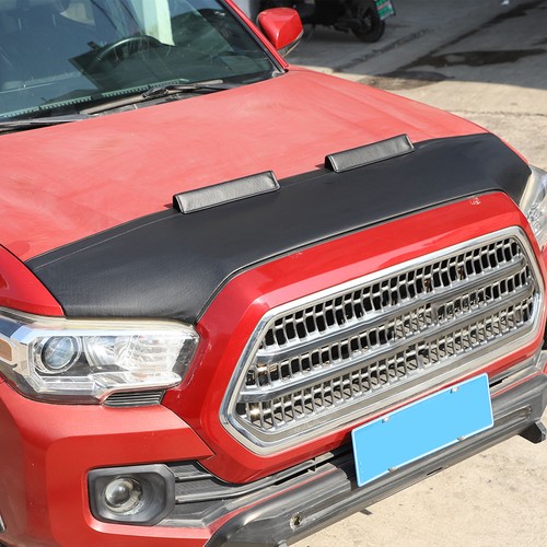 Front PU Leather Hood Cover Protector Bra Trim Cover For Toyota Tacoma 2016-23 - Picture 8 of 22