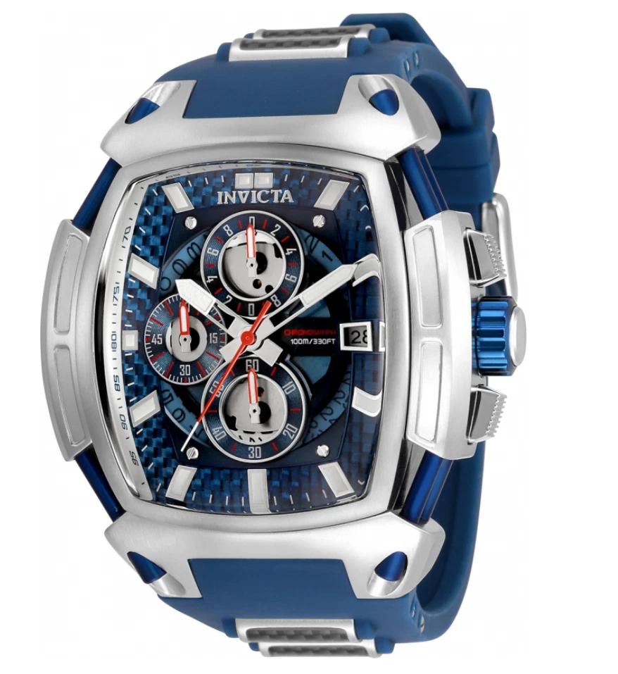 Invicta S1 Rally Diablo Men s 53mm Blue Carbon Fiber Dial Chrono Watch 34511