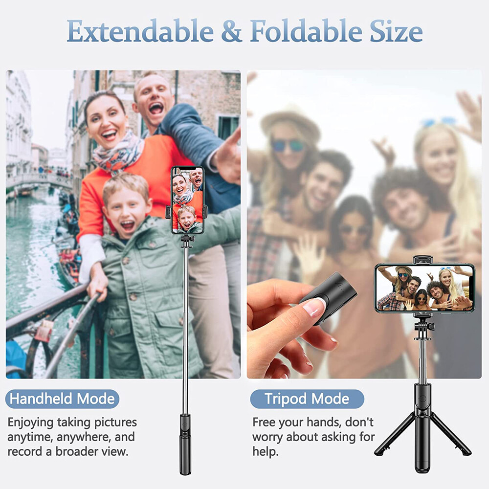 Selfie Stick Tripod with Bluetooth Remote Portable for