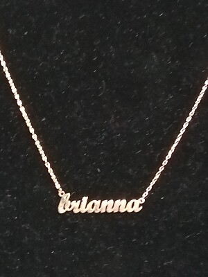 Rotgold über 925 ''Brianna'' Namensschild Anhänger beidseitig verbunden mit 19'' Kette