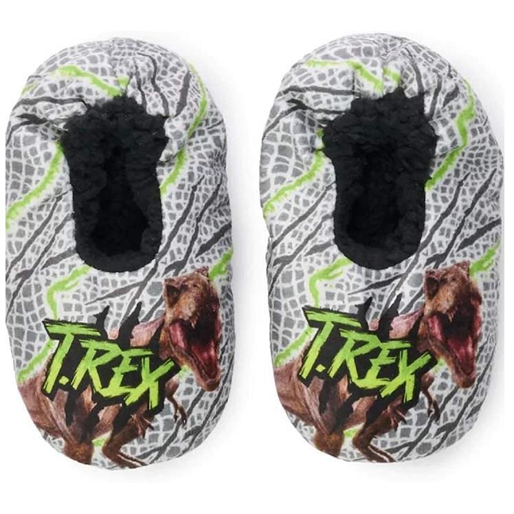 Toddler JURASSIC WORLD Fuzzy Babba Slipper Socks 2T-3T Fits Shoe