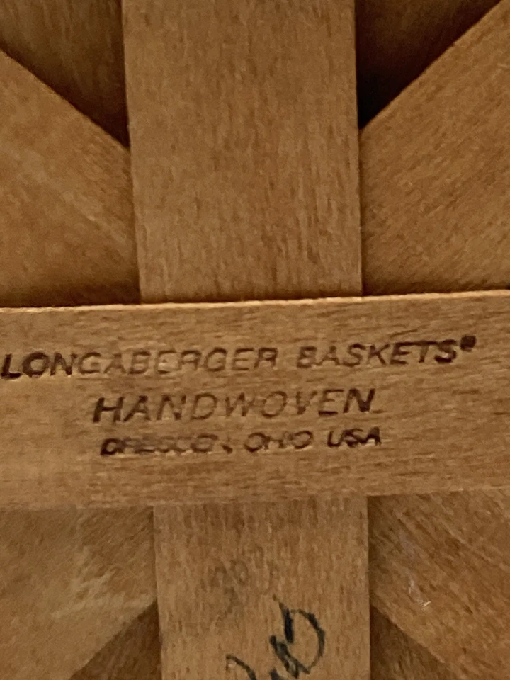 Longaberger Brown Round Shape Storage Basket With Double Handles - Image 4 of 4