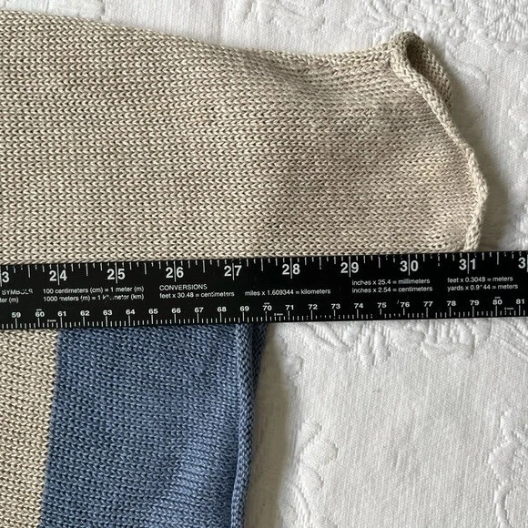 Cárdigan suéter bordado tejido lino retratos de Northern Isles vintage talla M Foto 4 de 4