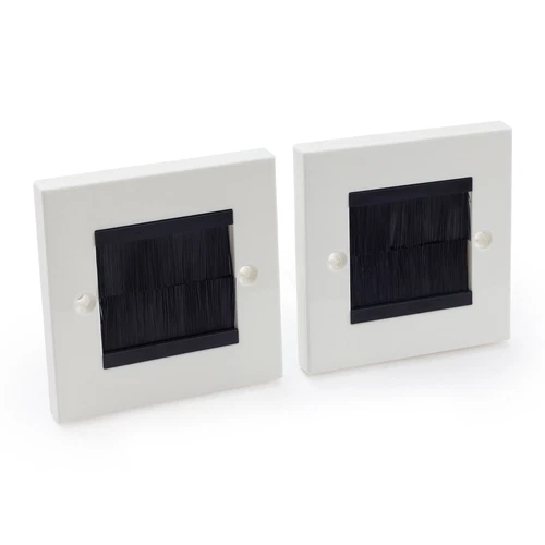 Kabelblende 2er-Set ca. 86 x 86mm weiß-schwarz Kabeldurchführungen Wandblende