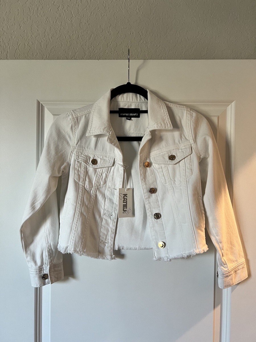 KatieJ NYC Girls White Denim Cropped Jean Jacket | eBay