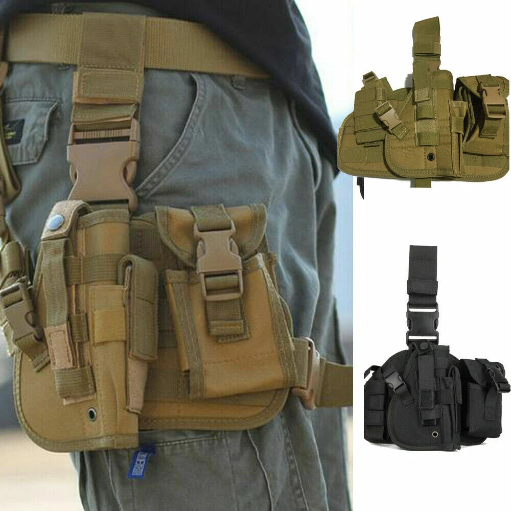 Mens Drop Leg Bag Thigh Waist Fanny Pack Belt Hip Bum Military Tactical Outdoor