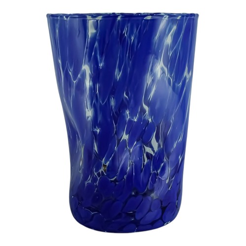 Set of Six 6 Murano Glass Drinking Art Tumblers Blue Handmade Millefiori - Picture 6 of 8