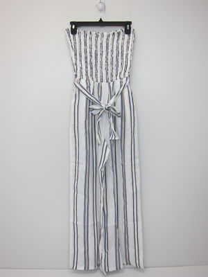 shirred bandeau jumpsuit
