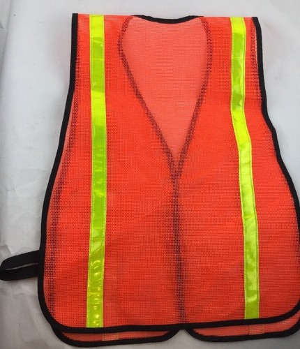 Yellow & orange Safety Mesh Vest Reflective Stripes EUC Adj Closure - Picture 6 of 6