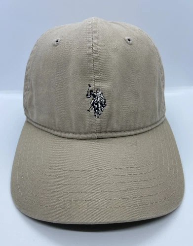 US Polo Association Cap Hat Adult Adjustable Beige 100% Cotton - Picture 1 of 7