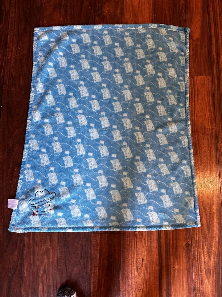 Le Bebe 海盗章鱼婴儿安全毯蓝色航海 34x27 羊毛 Lovey — 第 4/4 张图片