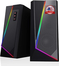 Parlantes Bocinas Altavoces Para PC Computadora Gamer Videojuegos Luces LED RGB
