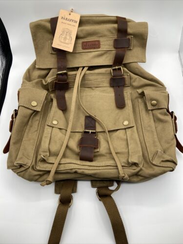Paraffin New With Tags Canvas Book Bag Backpack Army Green - 第 1/12 張圖片