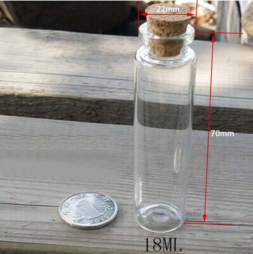 Venta al por mayor lotes de 10 piezas diapositivas transparentes vacías con botellas de vidrio de corcho tamaños múltiples - Imagen 21 de 22