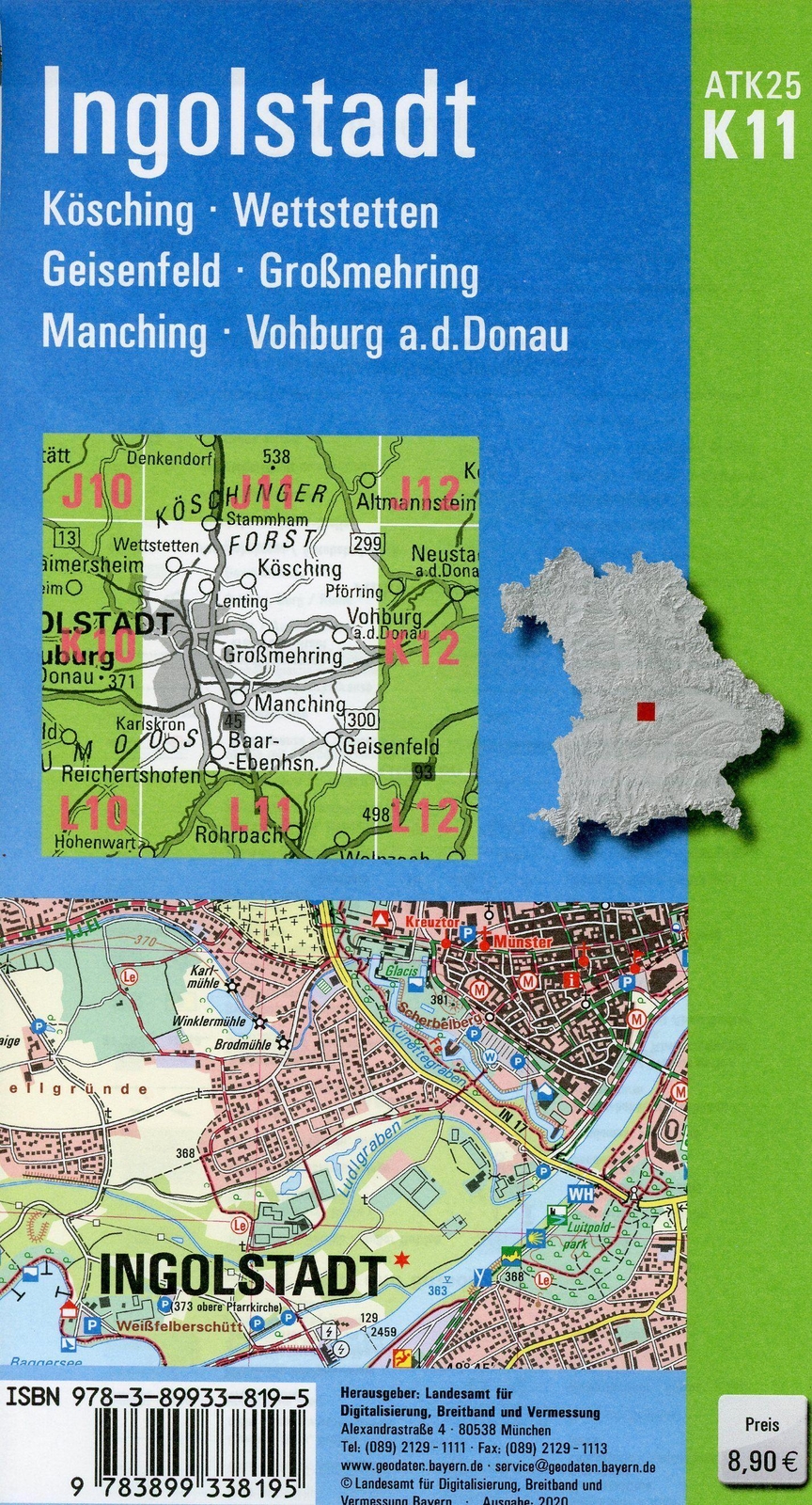 Thumbnail - Ingolstadt 1 : 25 000 (land-)karte Deutsch 2020 Ldbv Bayern Ean