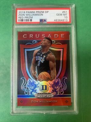 2019 Panini Red Prizm DP #51 Zion Williamson PSA 10 VERY LOW 2019 Panini Red Prizm DP #51 Zion Williamson PSA 10 VERY LOW