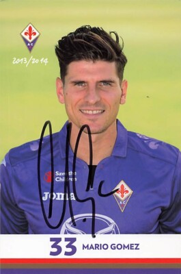 Mario Gomez UH Autograph Card Original Signed AC Florence Firenze 7809 F